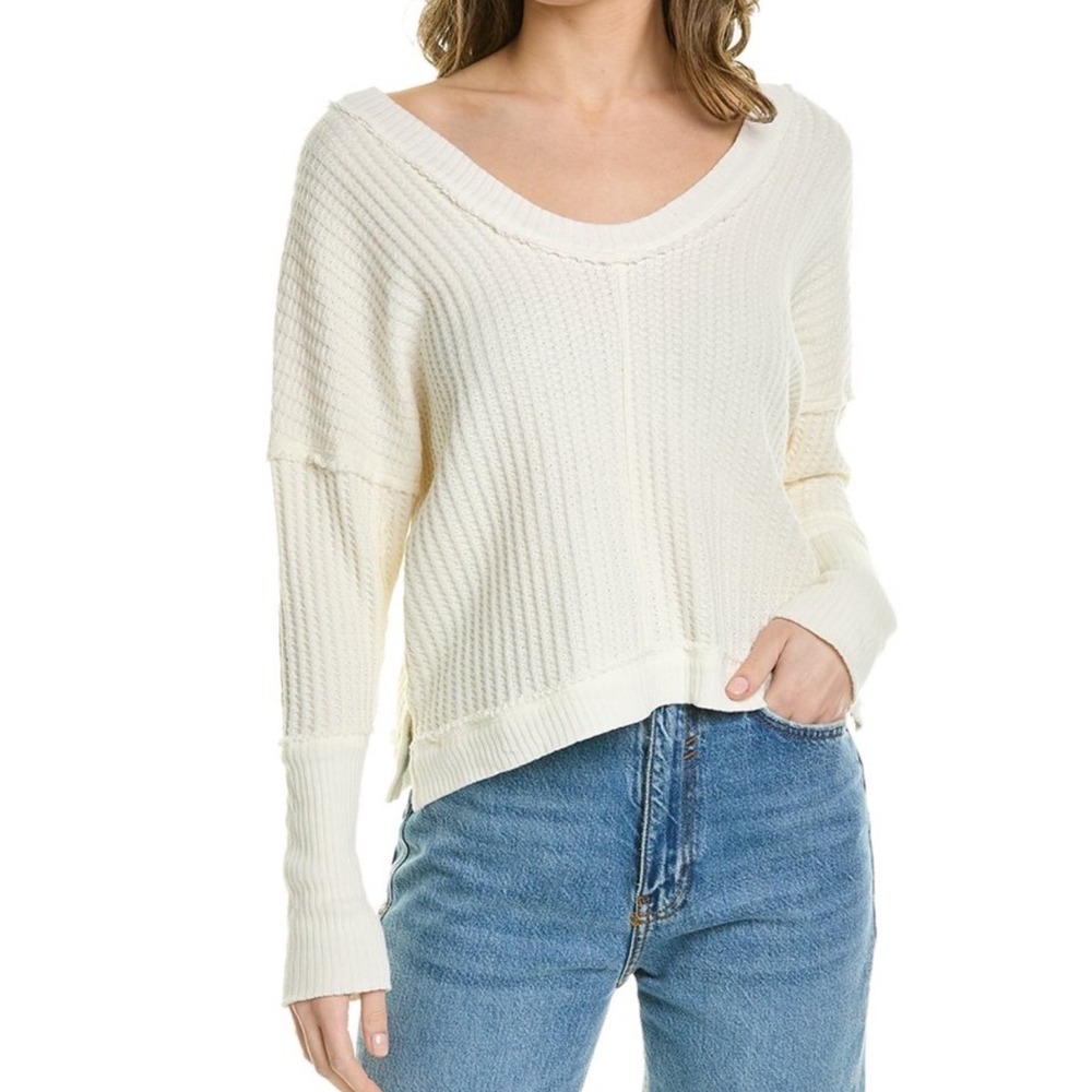 Free People We The Free New Magic Thermal Sweater in Cream Size Small